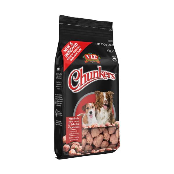 Chunkers Adult Chilled Fresh Dog Food Meatballs Lamb