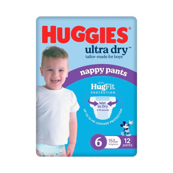 Ultra Dry Nappy Pants Boys Size 6 (15kg+)