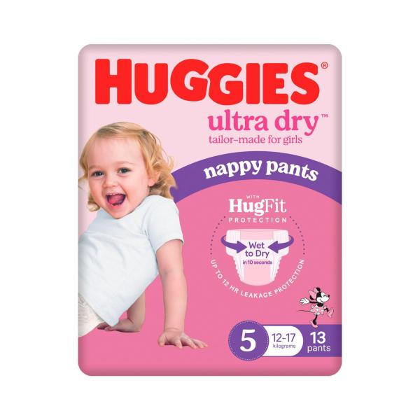 Ultra Dry Nappy Pants Girls Size 5 (12-17kg)