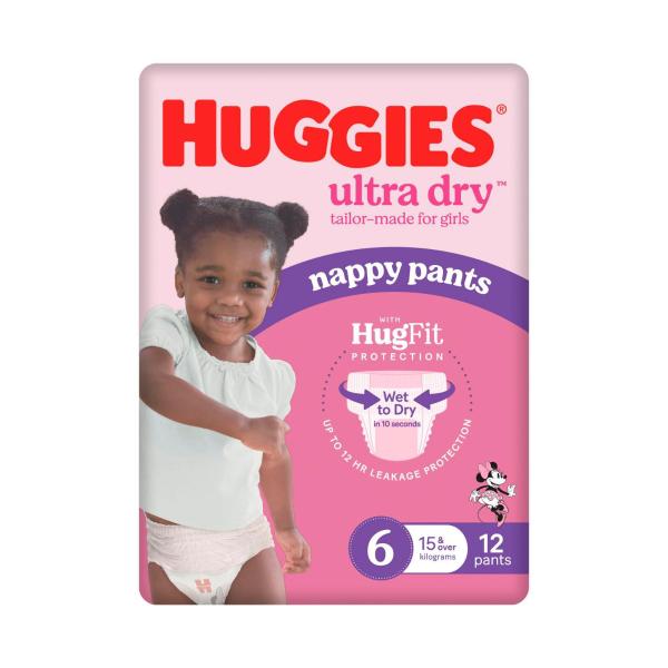 Ultra Dry Nappy Pants Girls Size 6 (15kg+)