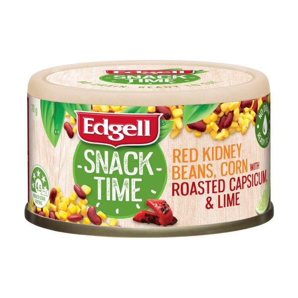 Edgell Snack Time Sweet Corn Red Kidney Beans Capsicum 70g product image