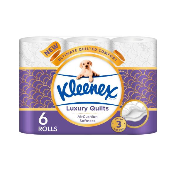 Kleenex 3-ply Luxury Quilts Air Cushion Softness Toilet Tissue 6 pack product image