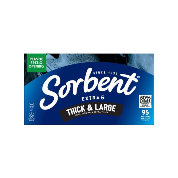 Sorbent 2 Ply Extra Thick & Large Facial Tissues 95 Pack product image