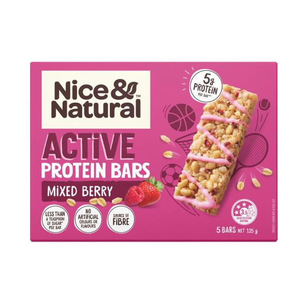 Buy Nice & Natural Active Protein Bars Mixed Berry Multipack School ...