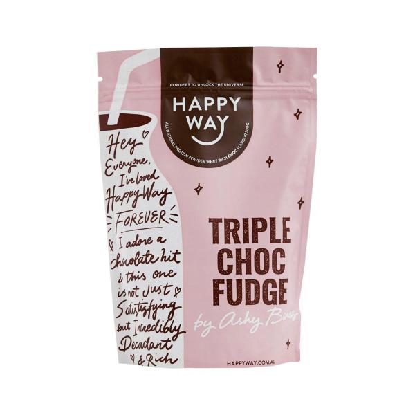 Happy Way Ashy Bines Whey Protein Powder Triple Choc Fudge 500g product image