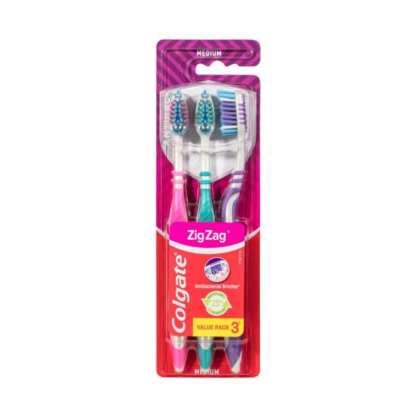 Colgate Zig Zag Medium Toothbrush 3 Pack product image