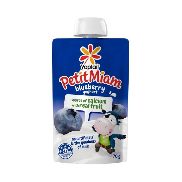 Yoplait Petite Miam Kids Yoghurt Pouch Blueberry 70g product image