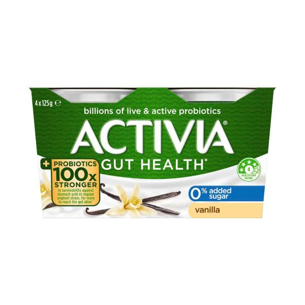 Probiotics Yoghurt No Added Sugar Vanilla 4x125g