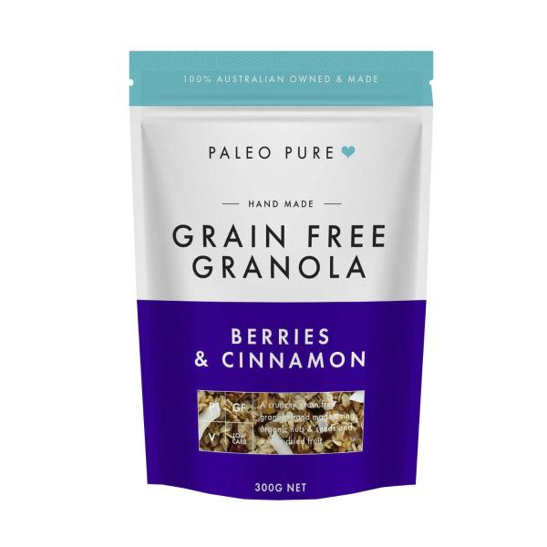 Paleo Pure Grain Free Granola Berries And Cinnamon 300g
