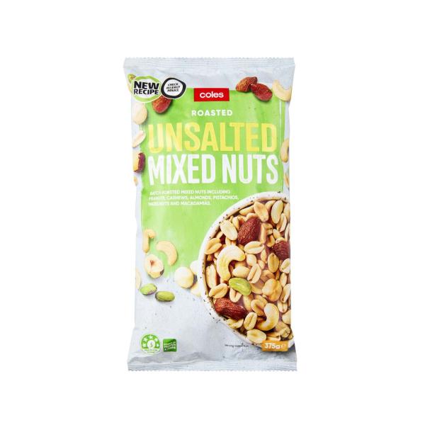 Coles Unsalted Mixed Nuts 375g product image