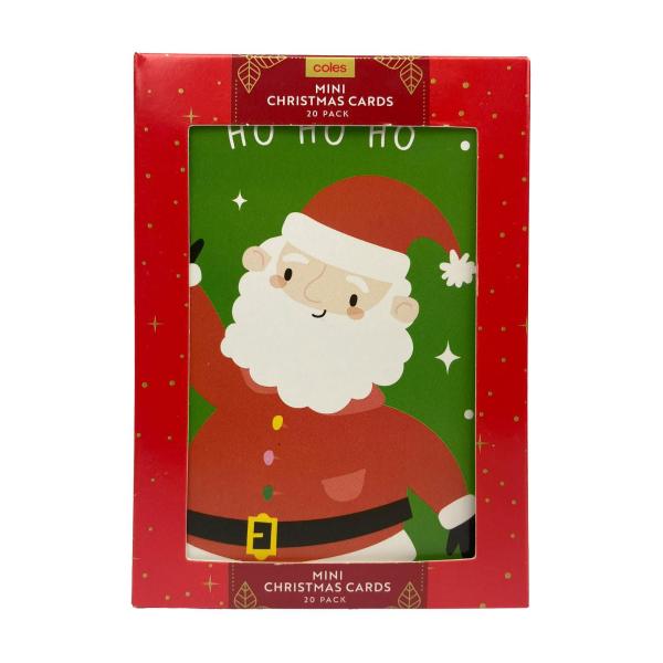 Buy Coles Mini Christmas Cards Assorted 20 Pack