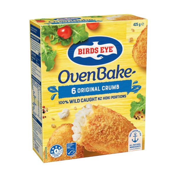 Birds Eye Frozen Fish Fillets With Original  Crumb Oven Bake 6 Pack | 425g – Coles