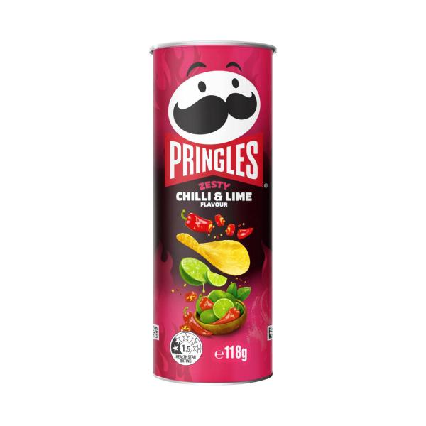 Pringles Potato Chips Zesty Chilli & Lime | 118g – Coles