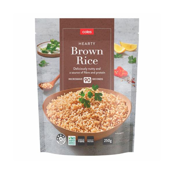 Coles Microwave Rice Brown 250g product image