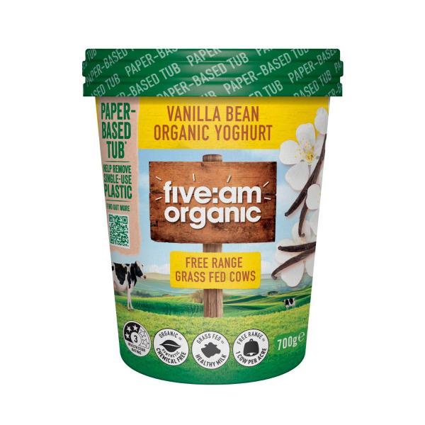 Five Am Organic Yoghurt Vanilla Bean 700g product image