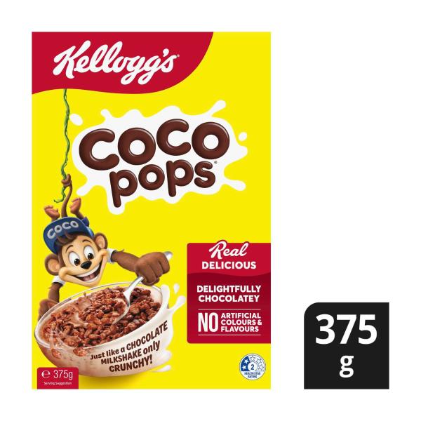 Kellogg's Coco Pops Chocolatey Breakfast Cereal 375g