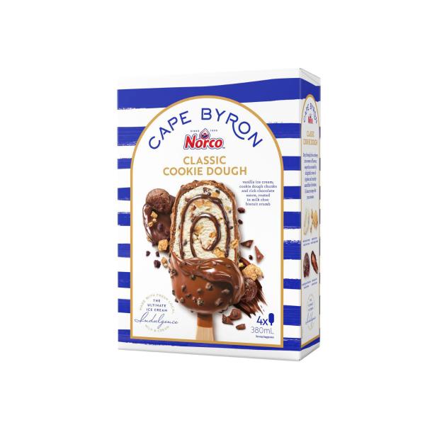 Norco Cape Byron Classic Cookie Dough Ice Cream Sticks 4 Pack | 380mL – Coles