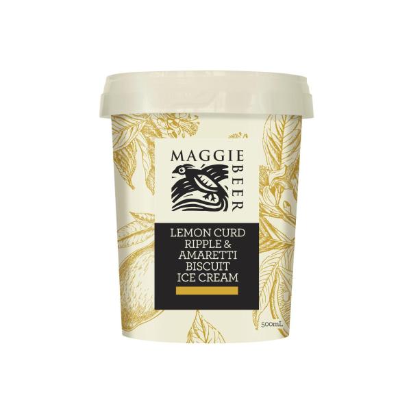 Maggie Beer Lemon Curd Ripple & Amaretti Biscuit Ice Cream 500ML product image