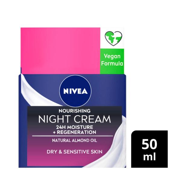 Nivea Daily Moisturiser Night Cream Dry Sensitive 50mL product image