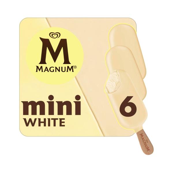 Magnum Mini White Ice Cream Sticks 6 Pack