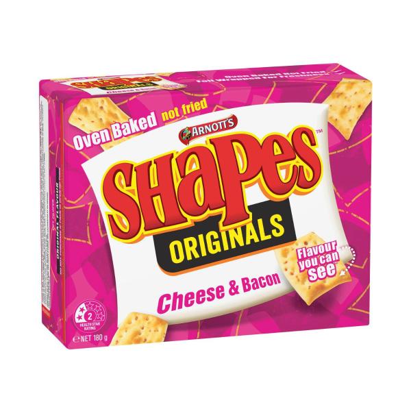 Arnott's Shapes Cheese Bacon 180g product image