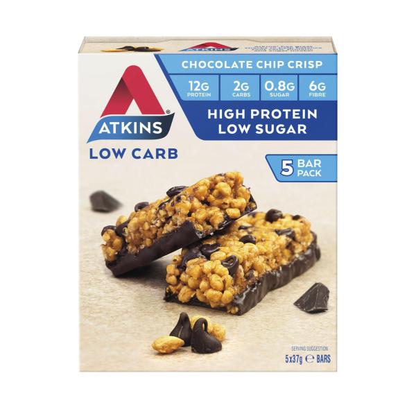 Low Carb Chocolate Chip Crisp Bars 185g