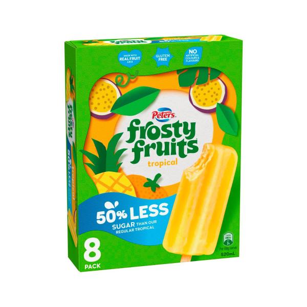 Frosty Fruits Tropical 50% Less Sugar 8 Pack