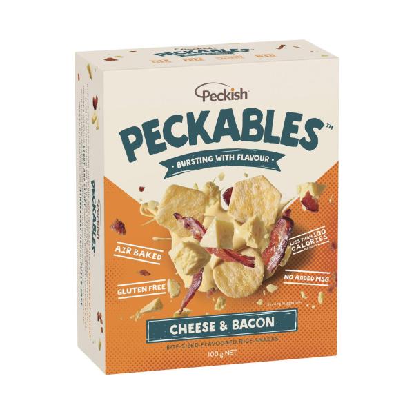 Peckables Rice Snacks Cheese Bacon