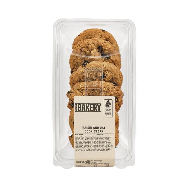 Coles Oat & Raisin Cookies 6 pack product image