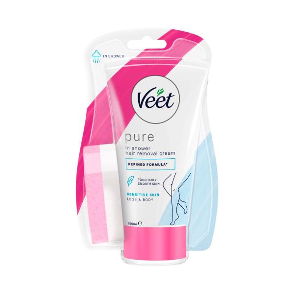 Pure In Shower Hair Removal Cream For Sensitive Skin Legs & Body