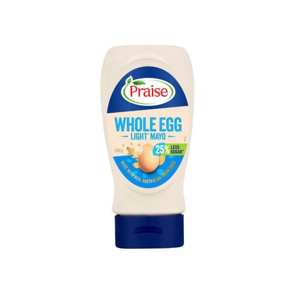 Praise Squeeze Less Sugar Light Whole Egg Mayo 500g product image