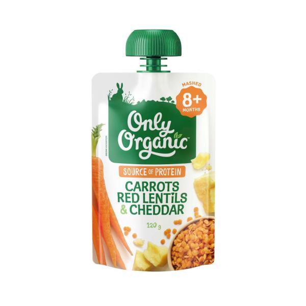 Carrots Red Lentils & Cheddar Baby Food Pouch 8+ Months