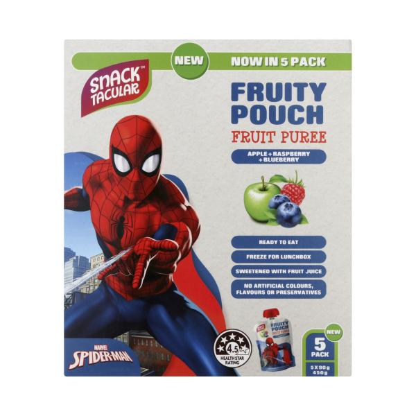 Snacktacular Disney Fruit Pouch Raspberry Blueberry 5x90g 450g