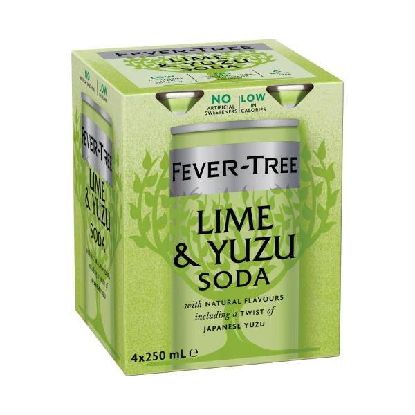Fever-Tree Lime & Yuzu Soda 4x250ml 4 Pack product image
