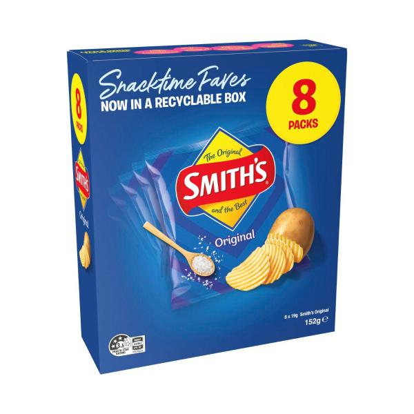 Smith's Potato Chip Lunchbox Multipack Original 8 Pack 152g product image