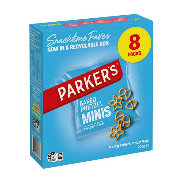 Parkers Pretzels Kids' Lunchbox Snacks Multipack Salted 8 Pack 200g product image