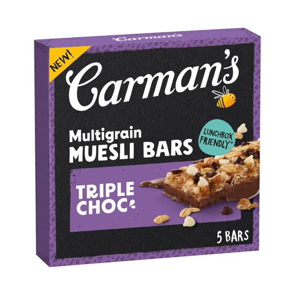 Carman's Multigrain Muesli Bars Triple Chocolate 5 Pack 150g product image