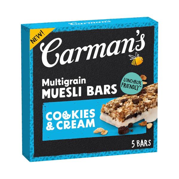 Carman's Multigrain Muesli Bars Cookies & Cream 5 Pack 150g product image