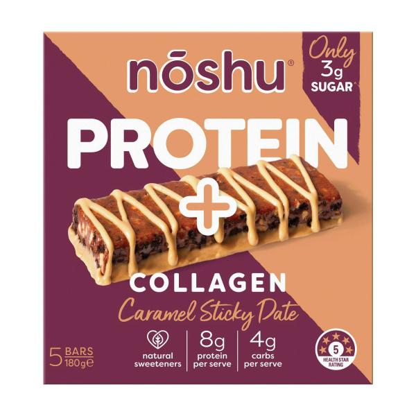 Noshu Protein+ Collagen Caramel Sticky Date Bars 180g product image