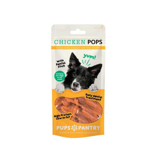 Pups In The Pantry 2 In 1 Chicken Pops Dog Treats 100g