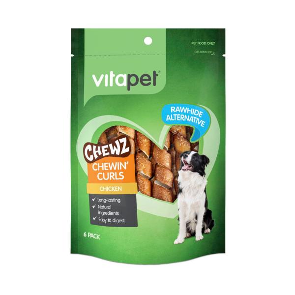 Vitapet Chewin' Curls Dog Treats 6 Pack product image