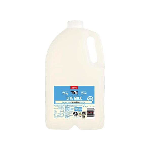 Coles Fresh Lite Milk 3L product image