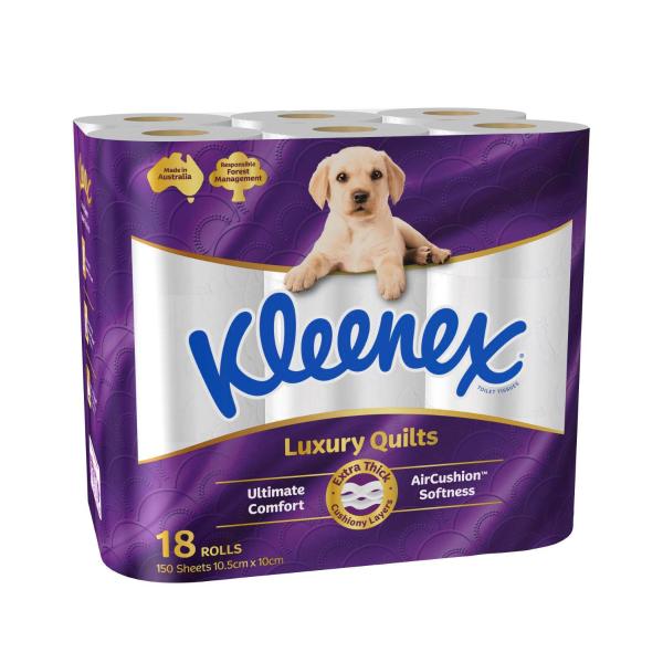 Kleenex 3-ply Luxury Quilts Air Cushion Softness Toilet Tissue 18 PACK product image