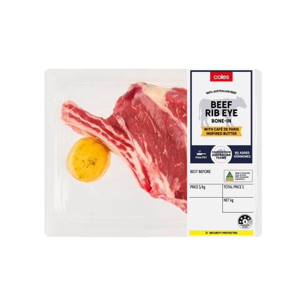 No Added Hormones Beef Bone In Rib Eye With Caf'e De Paris Butter