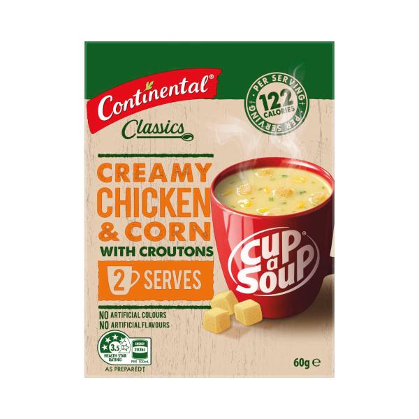 Continental Cup A Soup Creamy Chicken & Corn With Croutons Serves 2 60g