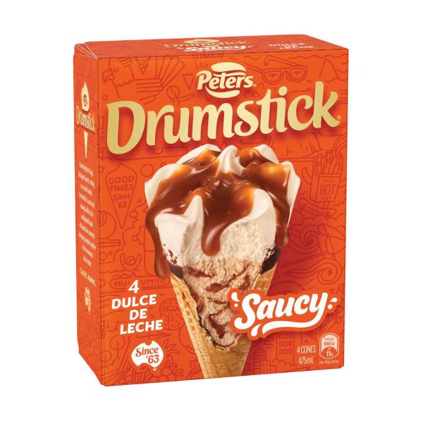 Drumstick Saucy Dulce De Leche Cones 4 Pack