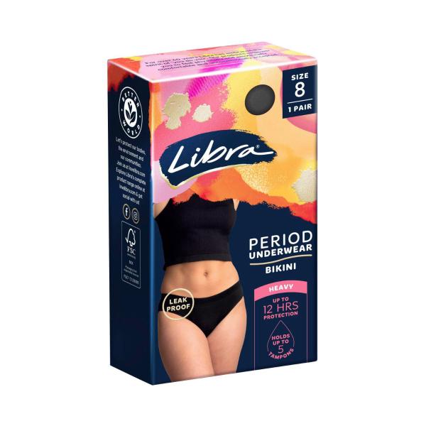 Period Underwear Bikini Black Size Xtrasmall