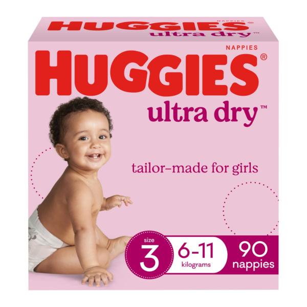 Ultra Dry Nappies Girls Size 3 (6-11kg)