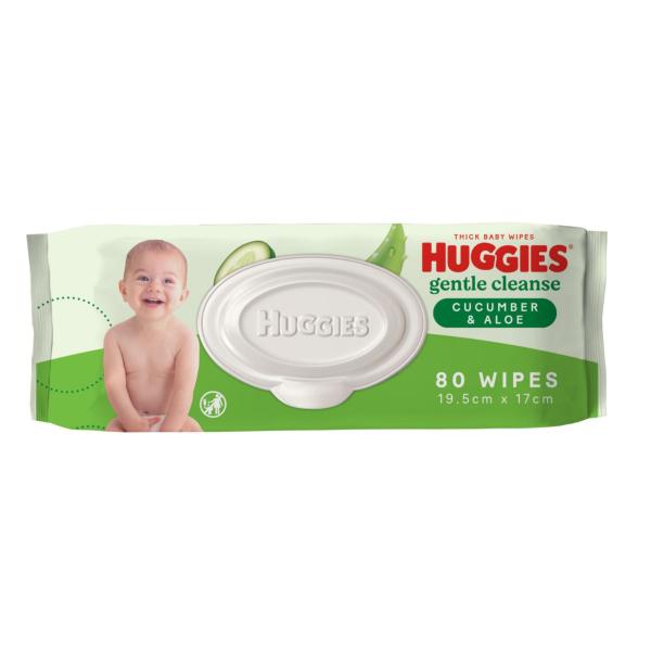 Huggies Lightly Fragranced Cucumber & Aloe Baby Wipes 80 pack product image