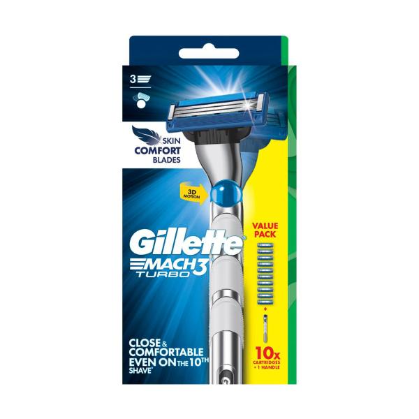 March 3 Turbo Starter Kit Handle + 10 Blade Refills